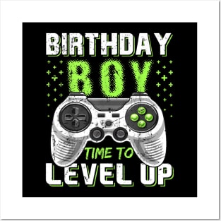 Birthday Boy Time To Level Up Video Game Birthday Gift Boys T shirt Posters and Art